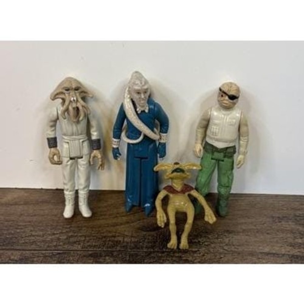 Vintage Star Wars Figure Lot Salacious Crumb Prune Face Bib Fortuna Squid Head